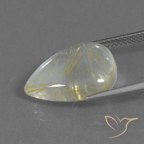 Quartz rutile Jaune terreux léger naturelle En forme de poire, 8.42 ct, Transparent