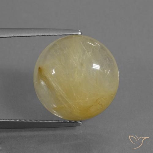 8.80ct Naturel Jaune terreux Quartz rutile, Tour, Transparent