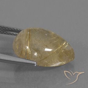 Quartz rutile Marron doré très clair naturelle En forme de poire, 9.18 ct, Transparent