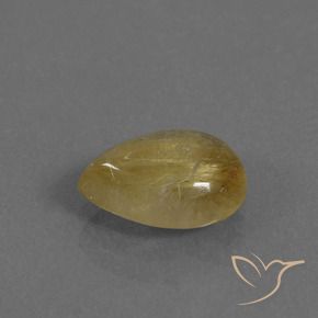 Quartz rutile Jaune moyen naturelle En forme de poire, 2.13 ct, Translucide