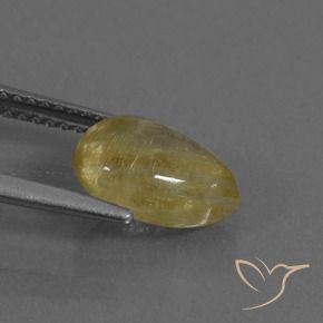 Quartz rutile Jaune moyen naturelle En forme de poire, 2.13 ct, Translucide