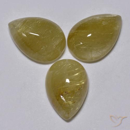 6.32ctw Naturel Marron doré très clair Quartz rutile, En forme de poire, Translucide