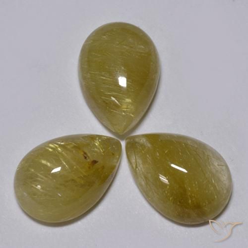 Shop natural 6.32ct Marron doré très clair Quartz rutile gems, En forme de poire, from Inde at GemSelect. In stock, global shipping!