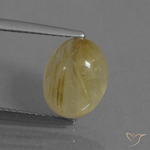 3.06ct Naturel Jaune pâle Quartz rutile, ovale, Transparent