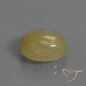 Quartz rutile Jaune pâle naturelle ovale, 3.06 ct, Transparent