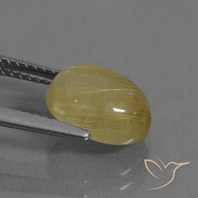 Quartz rutile Jaune pâle naturelle ovale, 3.06 ct, Transparent