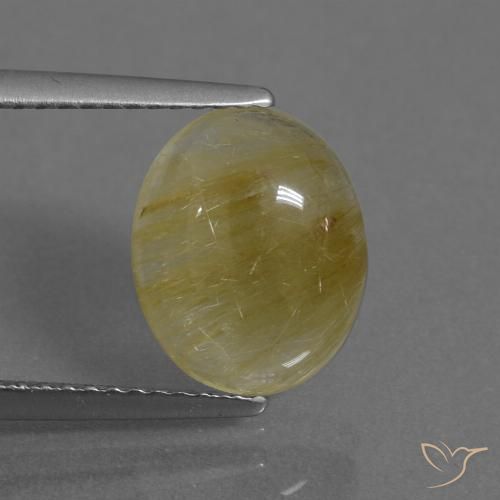 3.22ct Naturel Bourdon jaune Quartz rutile, ovale, Transparent