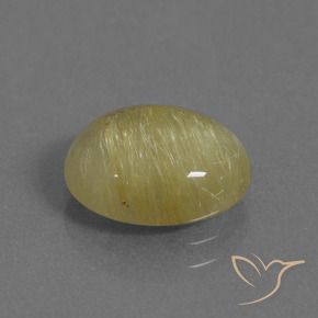 Quartz rutile Bourdon jaune naturelle ovale, 3.22 ct, Transparent