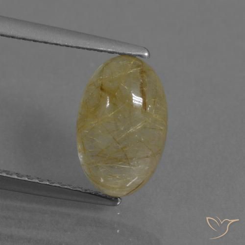 2.88ct Naturel Jaune chaud Quartz rutile, ovale, Transparent