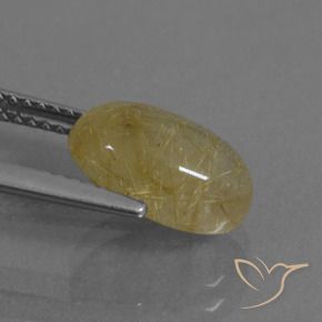 Quartz rutile Jaune chaud naturelle ovale, 2.88 ct, Transparent