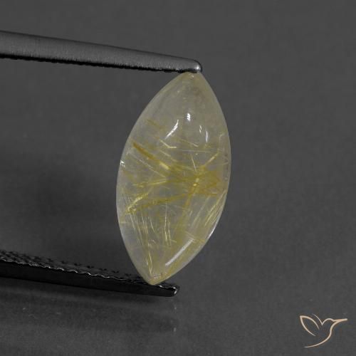 Quartz rutile Jaune pâle naturelle Marquise, 3.97 ct, Transparent