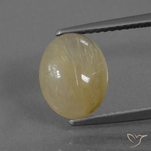 2.92ct Naturel Light Dijon Yellow Quartz rutile, ovale, Transparent