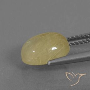 Quartz rutile Light Dijon Yellow naturelle ovale, 2.92 ct, Transparent