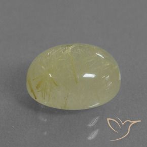 Quartz rutile Jaune moyen naturelle ovale, 3.38 ct, Translucide