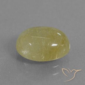 Quartz rutile Jaune banane naturelle ovale, 2.72 ct, Translucide