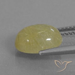 Quartz rutile Jaune banane naturelle ovale, 2.72 ct, Translucide