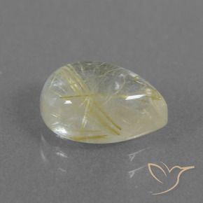 Quartz rutile Jaune pâle naturelle En forme de poire, 2.51 ct, Transparent