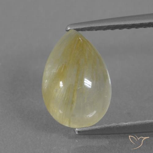 2.81ct Naturel Jaune terreux Quartz rutile, En forme de poire, Transparent