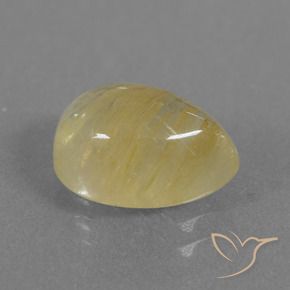 Quartz rutile Jaune terreux naturelle En forme de poire, 2.81 ct, Transparent