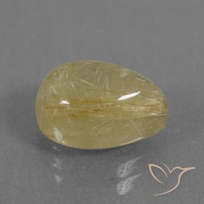 Quartz rutile Jaune moyen naturelle En forme de poire, 3.05 ct, Transparent