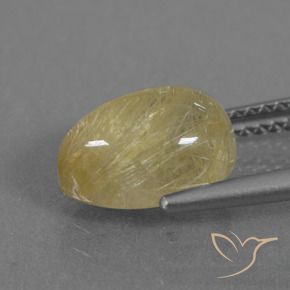 Quartz rutile Jaune moyen naturelle En forme de poire, 3.05 ct, Transparent