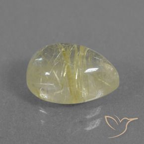 Quartz rutile Jaune clair naturelle En forme de poire, 2.76 ct, Transparent