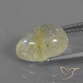 Quartz rutile Jaune clair naturelle En forme de poire, 2.76 ct, Transparent