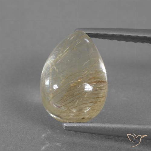 2.61ct Naturel Jaune doré Quartz rutile, En forme de poire, Transparent