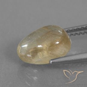 Quartz rutile Jaune doré naturelle En forme de poire, 2.61 ct, Transparent