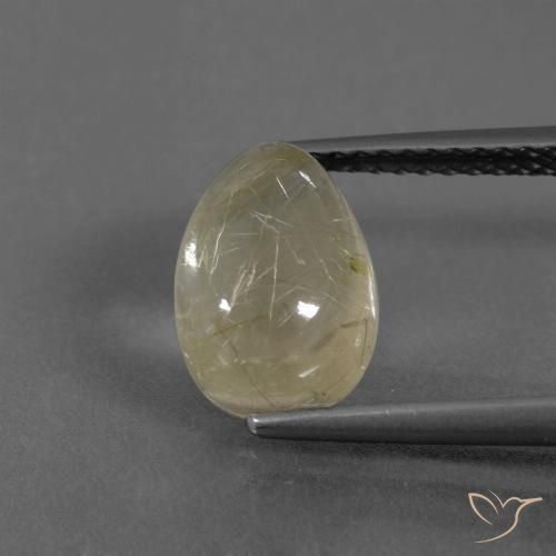 2.94ct Naturel Jaune clair Quartz rutile, En forme de poire, Transparent