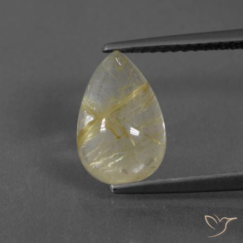 2.61ct Naturel Jaune terreux Quartz rutile, En forme de poire, Transparent