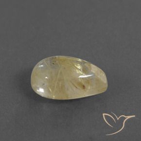 Quartz rutile Jaune terreux naturelle En forme de poire, 2.61 ct, Transparent