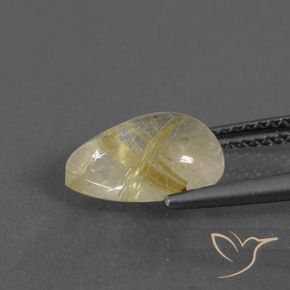 Quartz rutile Jaune terreux naturelle En forme de poire, 2.61 ct, Transparent