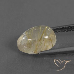 Quartz rutile Jaune terreux naturelle En forme de poire, 2.97 ct, Transparent