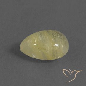 Quartz rutile Jaune clair naturelle En forme de poire, 2.36 ct, Transparent