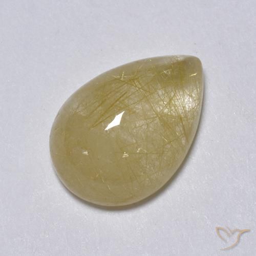 2.05ct Naturel Jaune terreux Quartz rutile, En forme de poire, Transparent