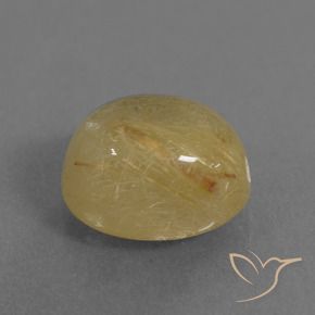 Quartz rutile Jaune chaud naturelle ovale, 4.72 ct, Translucide
