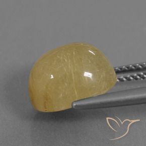 Quartz rutile Jaune chaud naturelle ovale, 4.72 ct, Translucide