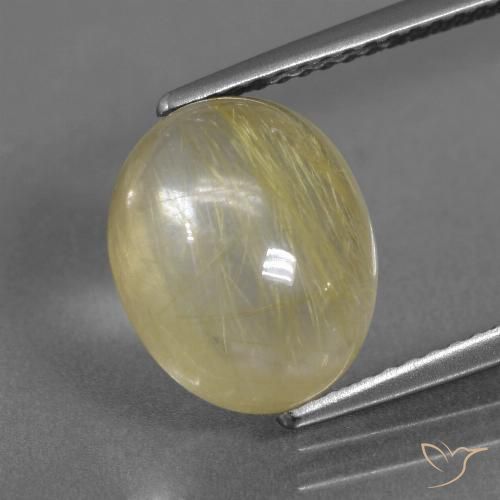 4.85ct Naturel Jaune terreux léger Quartz rutile, ovale, Transparent