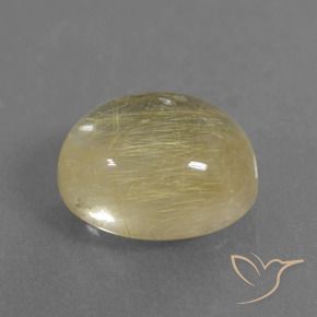 Quartz rutile Jaune terreux léger naturelle ovale, 4.85 ct, Transparent
