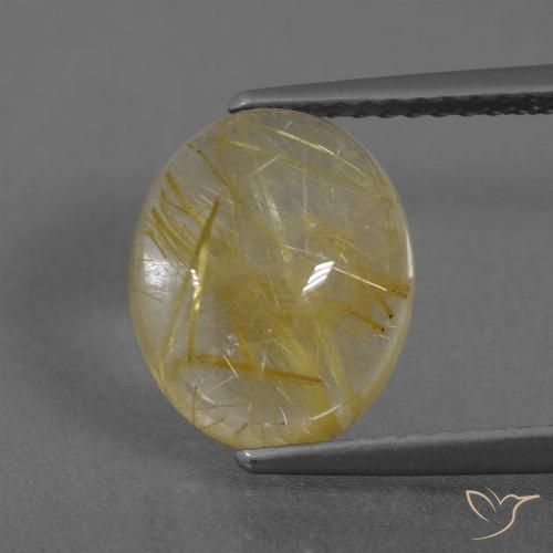 4.15ct Naturel Jaune Toscane Quartz rutile, ovale, Transparent