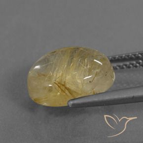 Quartz rutile Jaune Toscane naturelle ovale, 4.15 ct, Transparent