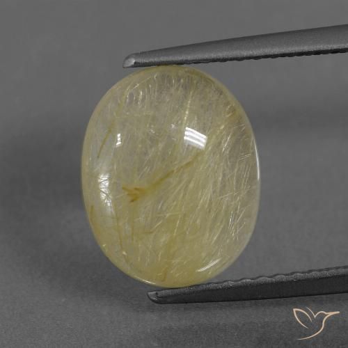 3.55ct Naturel Jaune Dijon très clair Quartz rutile, ovale, Transparent