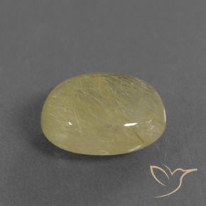 Quartz rutile Jaune Dijon très clair naturelle ovale, 3.55 ct, Transparent