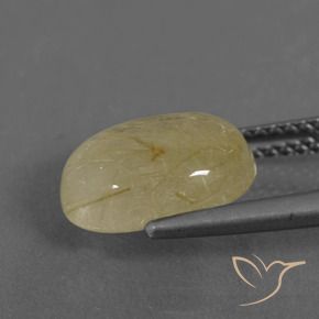 Quartz rutile Jaune Dijon très clair naturelle ovale, 3.55 ct, Transparent