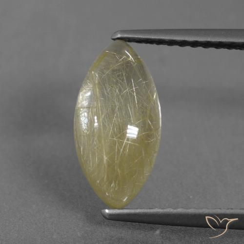Quartz rutile Jaune chaud naturelle Marquise, 2.35 ct, Transparent