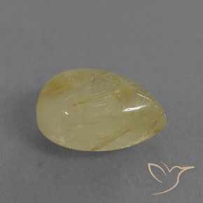 Quartz rutile Jaune moyen naturelle En forme de poire, 2.67 ct, Transparent