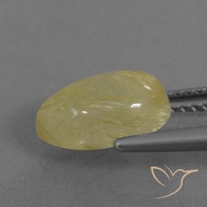 Quartz rutile Jaune moyen naturelle En forme de poire, 2.67 ct, Transparent