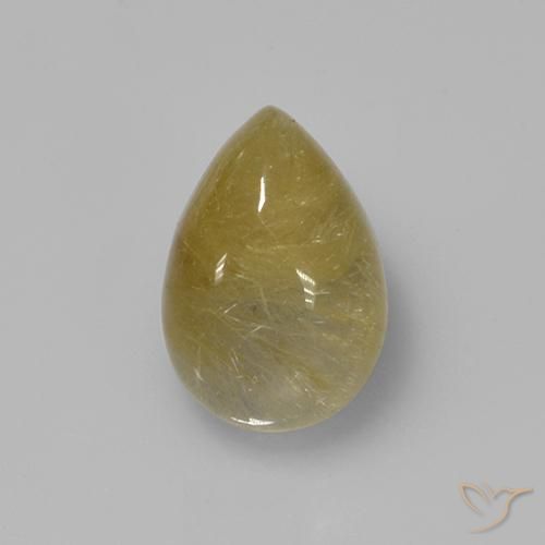 2.14ct Naturel Jaune terreux Quartz rutile, En forme de poire, Transparent