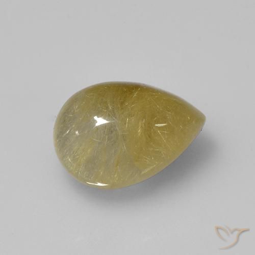Quartz rutile Jaune terreux naturelle En forme de poire, 2.14 ct, Transparent